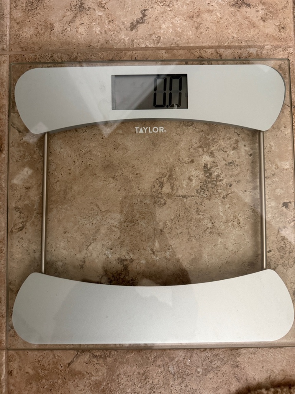 Taylor Glass Digital Bathroom Scale in Silver and Clear